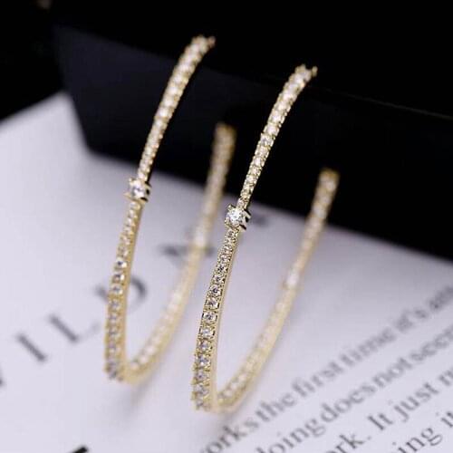 Ruifan High Quality 2 Color Big Oval Cubic Zirconia Earrings Korean Earring for Women Girls Wedding Accessories Jewelry YEA069
