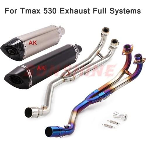Motorcross Exhaust Full System Motorcycle Muffler Modified Escape Moto Front Pipe Slip on For TMAX530 TMAX 500 T MAX530 TMAX 530