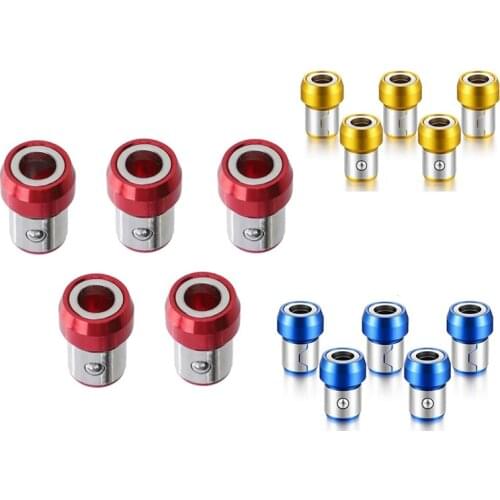 SHGO HOT-5Pcs Magnetic Screw Ring Bit Magnetizer Ring Magnetic Holders Fit for 1/4 Inch Hex Screwdriver and Power Bits