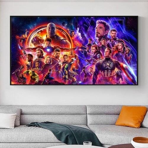 Marvel Super Hero Captain America Thanos Black Panther Canvas Painting Avengers Poster Print Wall Art Picture Room Bedroom Decor