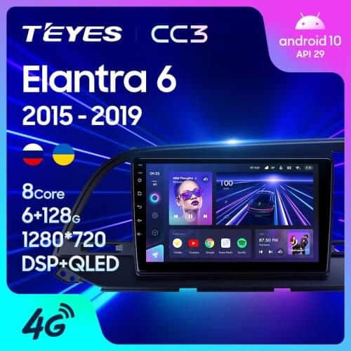 TEYES CC3 For Hyundai Elantra 6 2015 - 2019 Right hand driver Car Radio Multimedia Video Player Navigation stereo GPS Android 10 No 2din 2 din dvd