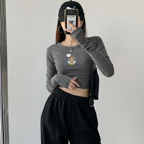 Vintage Potato Kawaii Sweatshirt T Shirt Cotton Crop Top Long Sleeve Joggers for Women Suits 90s Aestethic Drawstring Sweatpants