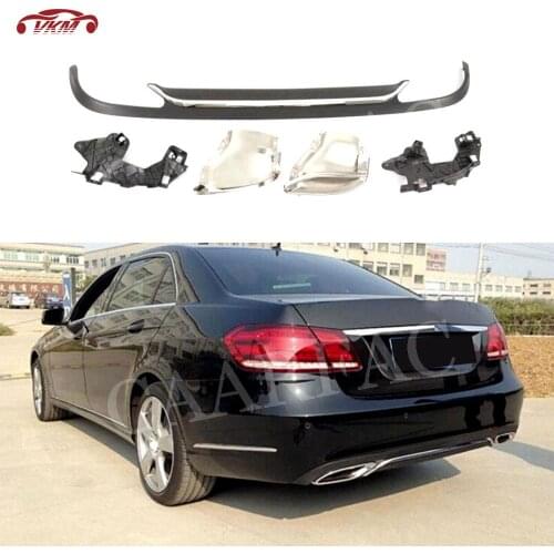 PP Material Rear Bumper Lip Diffuser with Exhaust Tips Car Accessorise For Mercedes Benz E Class W212 Standard 2013-2016