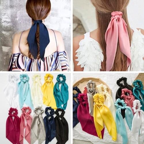 Fashion Bow For Women Hair Rope Elastic Hair Bands Hair Accessories Headwear 2021 Trendy Girl Solid Color Head Rope Wholesale