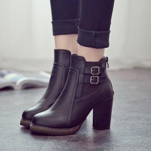 2018 Womans High Heel Boots Women Heels Platform Ankle Boots for Women Fashion Snow Boots Winter Shoes Woman Plus Size 35-43