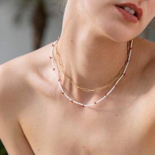 ZMZY Spring Miyuki Daisy Necklace Choker for Women Boho Summer Jewelry Flower Collares Fashion Rainbow Beaded Necklaces Mujer