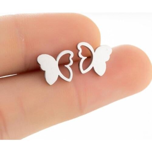 1 pair Butterfly s Stud Earring Minimalist Hiphop Hollow Earrings For Women Girls Gifts Jewelry Party Trendy Bijoux Wholesale