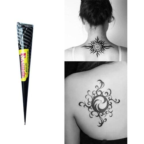 1PCs Indian Natural Herbal Henna Tattoo Paste Paint Black Instant Henna Cones Temporary Tattoo Body Art Paint