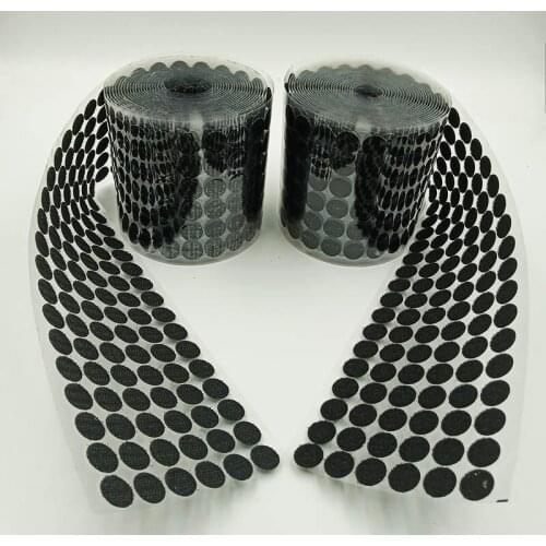 10/15/20/MM 500-1000Pairs Black Dots Self Adhesive Fastener Tape Adhesive Strong Glue Magic Sticker Round Coins Hook Loop