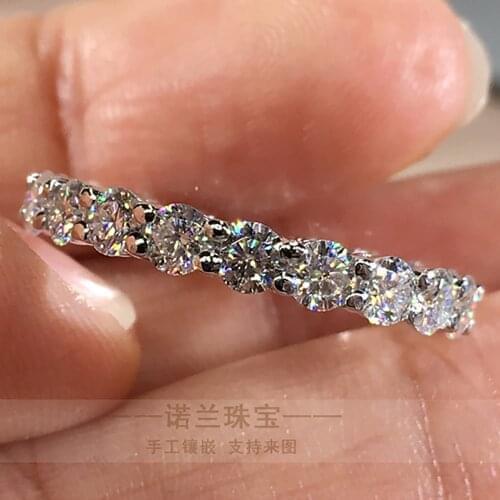 10K Au417 Gold Women Ring Moissanite Diamonds 0.3 Carart Round Luxury Elegant Party Engagement Anniversary Ring Trendy Present