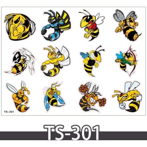 12pcs Lovely Angry Hornets Car Sticker Sunscreen Decal Laptop Suitcase Laptop Motorcycle Auto Accessories PVC computer sticker
