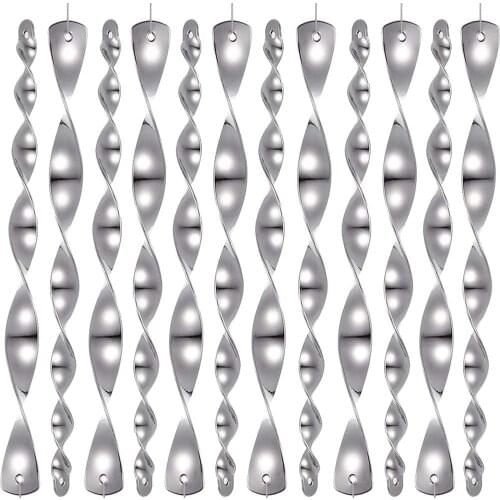 12pcs Bird Repeller Rotating Rod Reflective Wind Spiral Deterrent Control Device Agricultural Scare Bird Garden Ornaments Decor