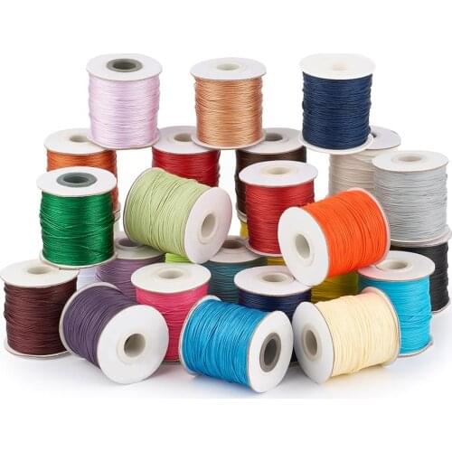 185yard/roll 0.5mm 0.8mm 1.5mm Waxed Polyester Cord Thread DIY Bracelet Necklace Rope Braided String Beading Cord Jewelry Making