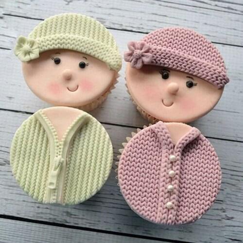 2 PCS/set 3D Fondant Knitting Silicone Cake Decorating Mold Candy Sugar Lace Molds Soap Mould Cakes Cooking Baking Tools FM-273