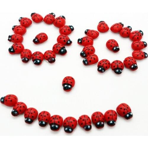 20pcs DIY Stickers Wood Ladybug Ladybird Sticker Home Decoration Accessories Kids Painted Adhesive Back Home Party Holiday Deco