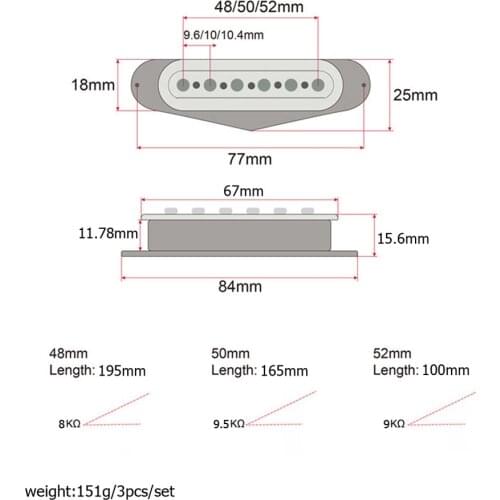 3x Alnico V Single Coil Pickup Neck/Middle/Bridge For ST Guitar Parts