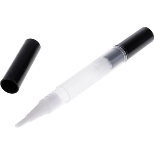 5Pcs/Kit Portable Travel Eyelash Lip Gloss Tube Nail Polish Cuticle Oil Teeth Whitening Twist Pen with Brush 3ml