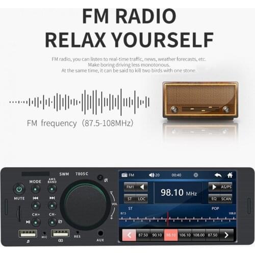 50% Hot Sales 7805 4inch HD Auto MP5 Player Dual USB Bluetooth Hands-free Reversing Video Player Display for Vehicles