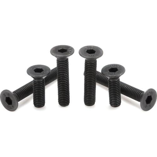 50pcsM6flat head countersunk head black grade10.9Alloy Steel Hex Socket Head Cap Screw M6*8/10/12/16/20/25/30/35/40/45/50/60mm