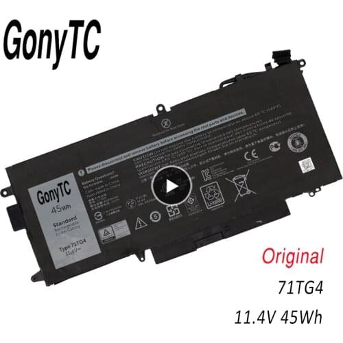 71TG4 Genuine 11.4V 45Wh 71TG4 Laptop Battery for Dell Latitude 7280 5289 2-in-1 7390 K5XWW