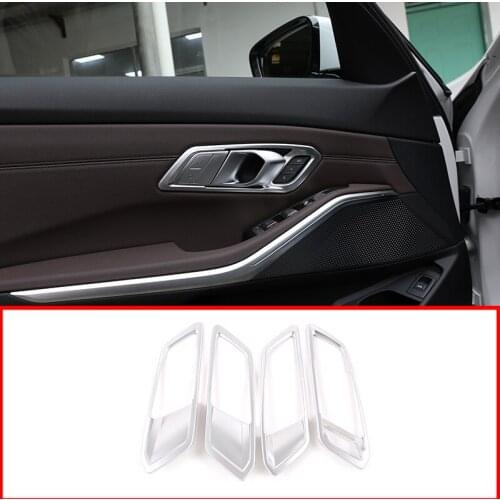 ABS Chrome Car Interior Door Handle Frame Trim For BMW G20 G28 325 3 Series 2019 2020 Left Hand Drive 4pcs