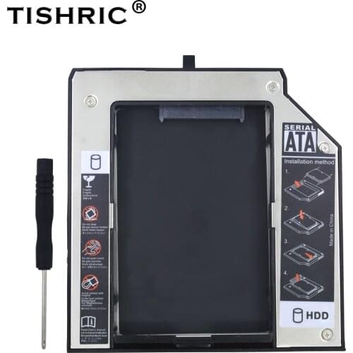 TISHRIC Aluminum 2nd HDD Caddy 12.7mm SATA 3.0 2.5"SSD HDD DVD Case Enclosure For Lenovo ThinkPad T420 T430 T510 T520 Optibay