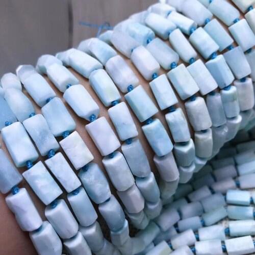 Loose beads pillar faceted bue Larimar 6*10mm 14" for DIY jewelry making FPPJ wholesale beads nature gem stone