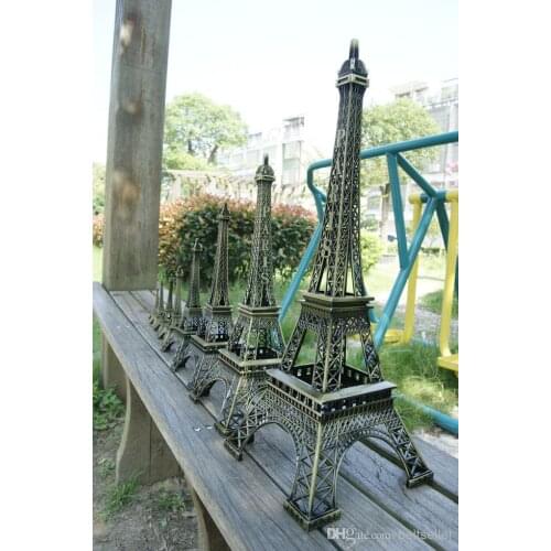 Wedding table Centerpieces 3D Paris Eiffel Tower Metal Model Bronze Color Craft for Wedding Gift Shooting Prop Home Decoration