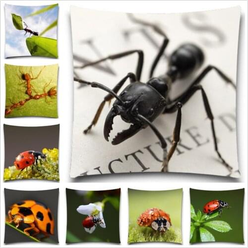 Animals insect Ant Pillow case Lovely Ladybug Cotton polyester bedroom/chair seat