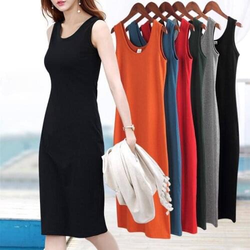 Bottomed dress long suspender vest long large womens fat mm dress spring and summer students bottomed long