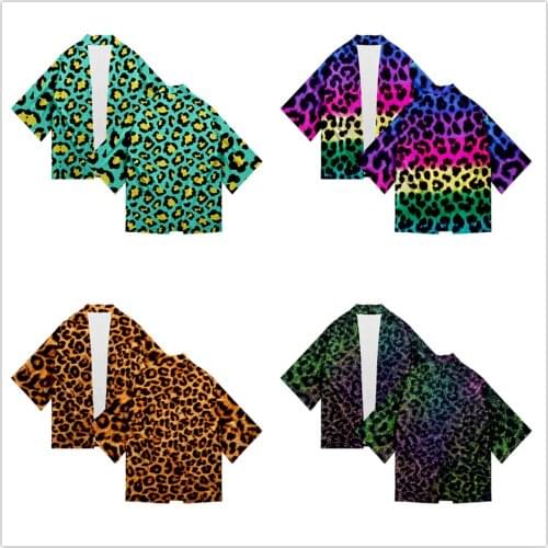Cheetah 3D Printing Japanese Kimono Haori Yukata Cosplay Women/Men Fashion Summer Casual Cool Short Sleeve Streetwear