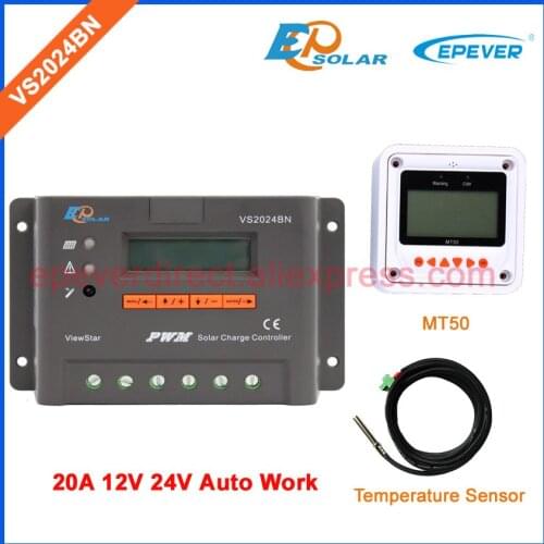Controller 20A with white MT50 remote Meter for solar panels system battery charger 12V 24V auto switch EPEVER VS2024BN