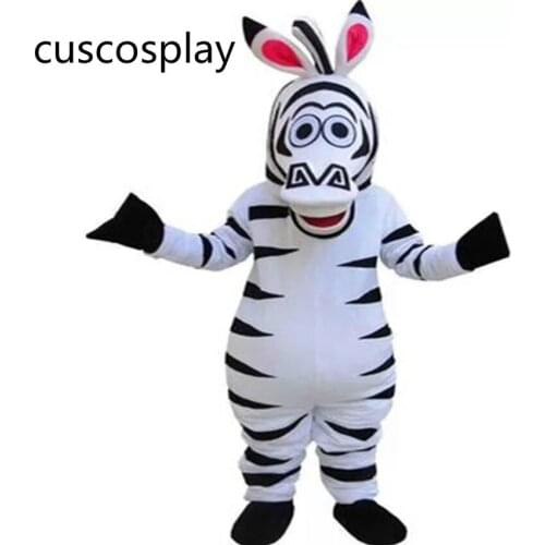 Anime Cartoon Madagascar Zebra Marty Mascot Costume Cartoon Party Dess For Adult
