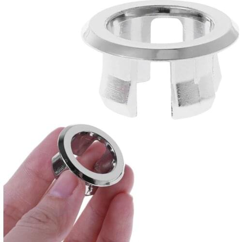 Kitchen Bathroom Basin Sink Overflow Ring Round Overflow Ring Accessories Silver Wash Basin Insert Hole Cover Cap Spare Cover