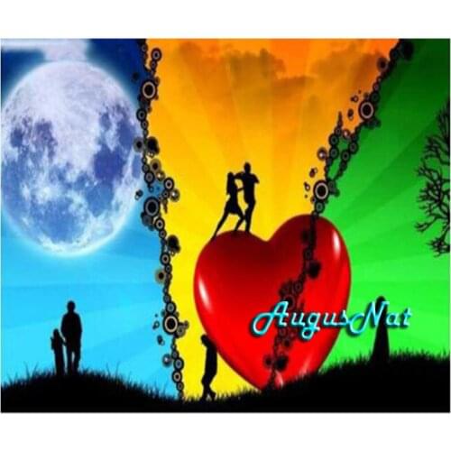 Lover heart diamond painting cross stitch valentines day beads poster painting with diamond wall art wedding decoration sticker