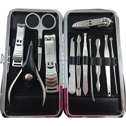 12 Pcs Manicure Set Manicure Pedicure Set Nail Clippers Scissors Grooming Kit