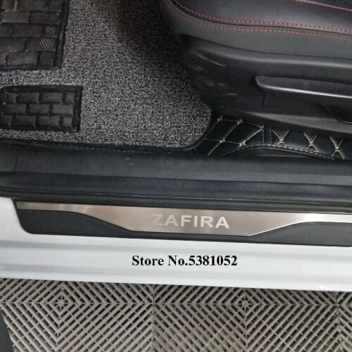 For Opel Zafira Door Sill Cover Trim 2019 2018 2017 2016 Car Sticker Stainless Steel Scuff Plate Guard Protectors Auto Styling