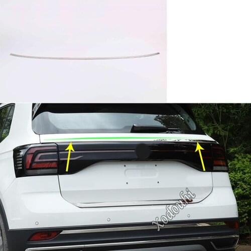For Volkswagen VW T-cross Tcross 2018 2019 2020 2021 Sticker Rear Back Door License Tailgate Bumper Frame Plate Trim Trunk 1pcs