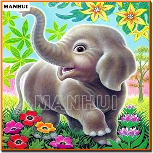 NEW diamond painting mosaic rhinestone full square/round diy Diamond painting cross stitch Elephant diamond embroidery MH486