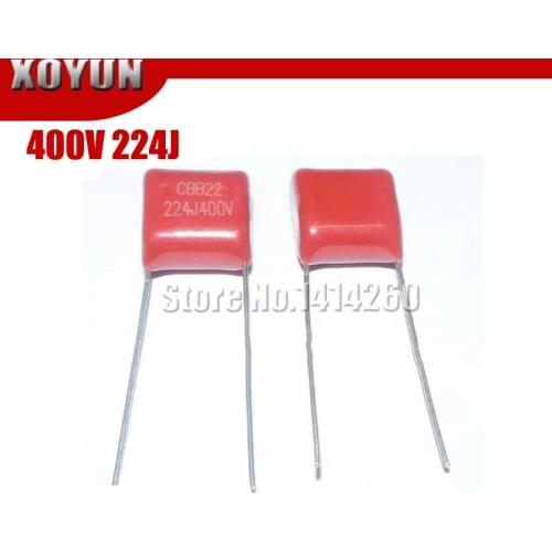 20PCS 400V224J 400V 0.22UF 220NF 400V 224J 224 CBB P10 Polypropylene film capacitor