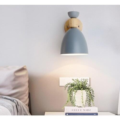 Bedside Lamp Nordic Bedroom Modern Simple Macaron Background Wall Creative Led Living Room Creative Props Wall Lamp