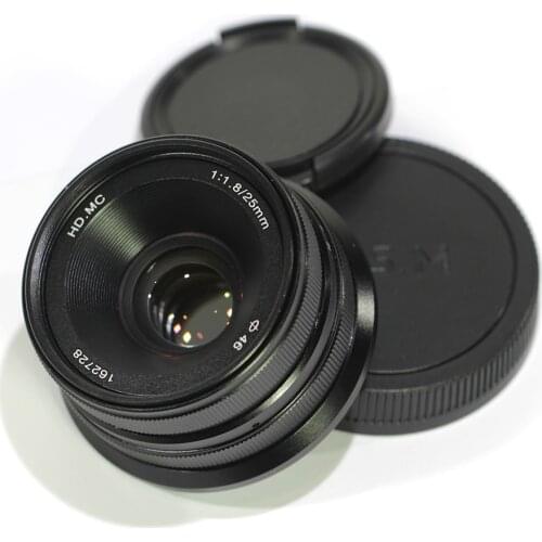 Pixco 25mm F1.8 HD.MC Manual Focus Lens Suit For EOS M Mount Camera Like M2 M3 M10 Black