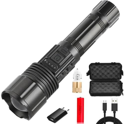 High Power 60000LM led flashlight xhp50.2 most powerful 18650 torch xhp50 lanterna camping hand light lamp with sidelight