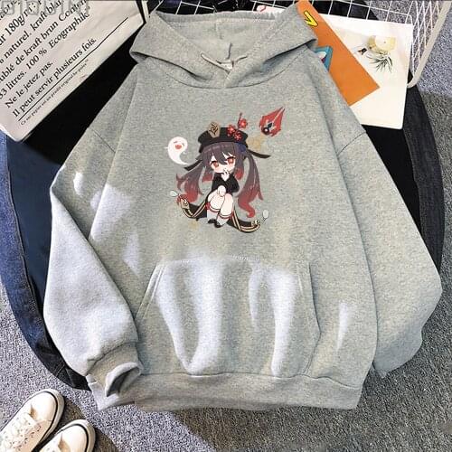 Genshin Impact Sweatshirts Female Casual Harajuku Anime Hoodies Kawaii Hu Tao Graphic Hoody 2021 New Women Pullovers Streetwear