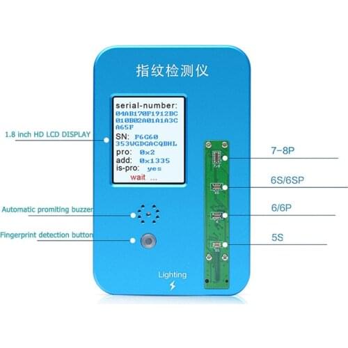 JC Mobile phone fingerprint detector FOR IPHONE 5S/6G/6S/6P/6SP/7G7P/8G/8P HOME press button read test TOUCH ID Function tester