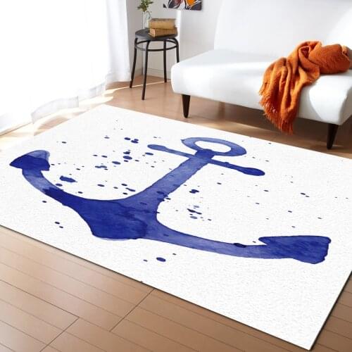 Anchor Watercolour Art Carpets for Bedroom Home Decor Carpets Kawaii Rugs and Carpets for Home Living Room Outdoor Rug