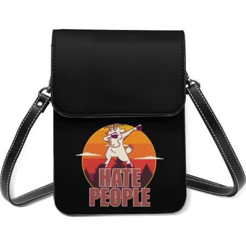 I Hate People Shoulder Bag Work Leather Mobile Phone Bag Woman Bulk Funny Bags