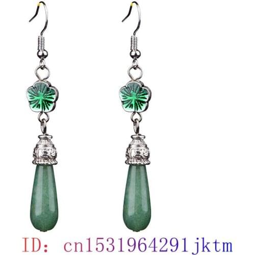 Green Jade Flower Earrings Gifts 925 Silver Chalcedony Women Gemstone Charm Jewelry Natural Crystal Zircon Amulet Fashion