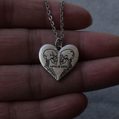 10pcs Heart Couples Love-gifts Women Forever Love In Love Skull Women Necklace