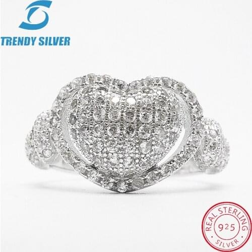 Vintage rings silver real 925 sterling jewelry for women rose gold with stone zircon solid elegant